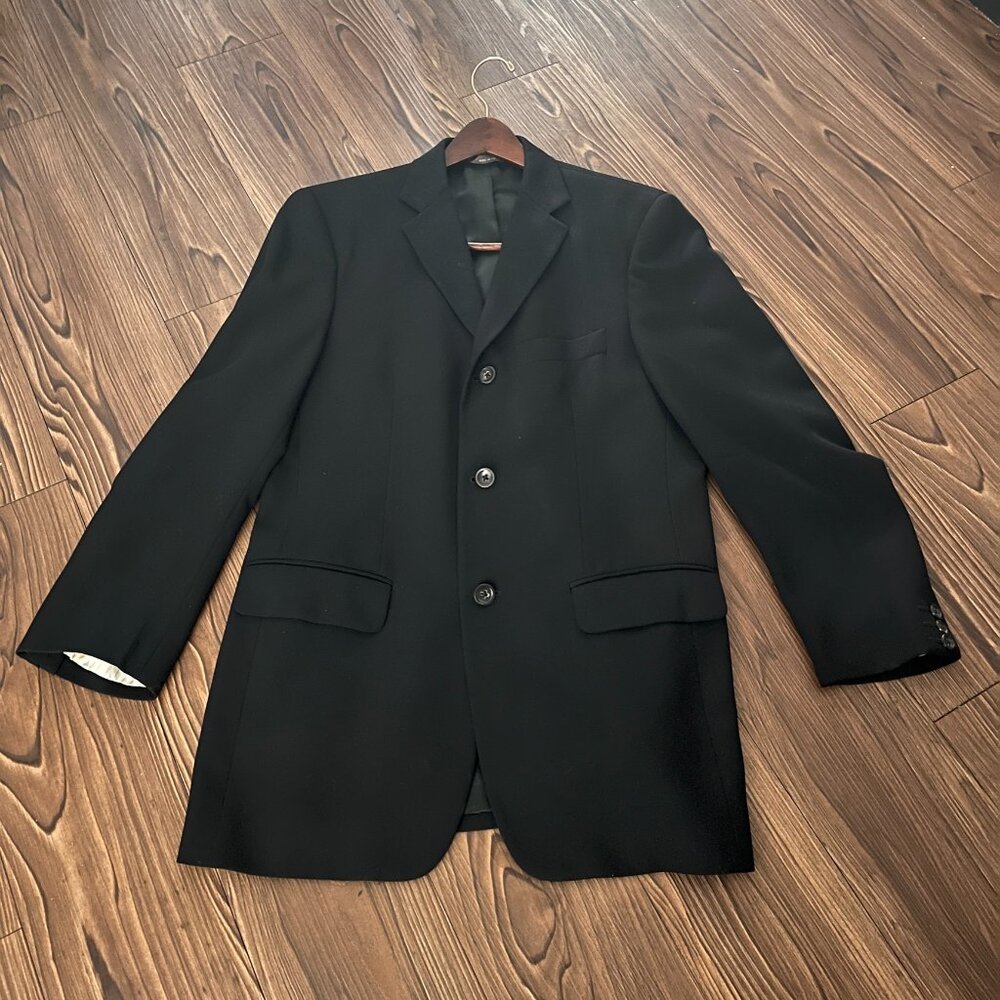 Vintage Banana Republic Black Wool Suit Jacket – Made in Italy – 38R